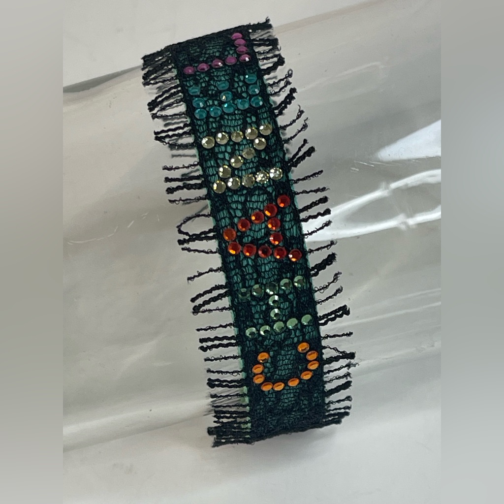 Chanel Multi Color Rhinestone Lace Bracelet